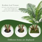 6FT Artificial Palm Tree, Tall Faux Palm Tree Indoor with Fake Plants Tall, Artificial Plants with Lifelike Leaves for Home Office Decor (White)