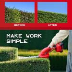 Cordless Hedge Trimmer with Battery (2Pack) and Charger, 2 in 1 Handheld Small Electric Bush Trimmers/Grass Cutter Yard Tool for Shrub/Tree/Lawn, Rechargeable Battery Powered Hedge Clipper for Garden
