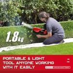 Cordless Hedge Trimmer with Battery (2Pack) and Charger, 2 in 1 Handheld Small Electric Bush Trimmers/Grass Cutter Yard Tool for Shrub/Tree/Lawn, Rechargeable Battery Powered Hedge Clipper for Garden
