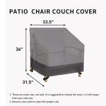 Easy-Going Outdoor Chair Cover Waterproof, Heavy Duty Patio Chair Cover, Windproof Outdoor Furniture Cover with Air Vent (2 Pack-33.5Wx31.5Dx36H inch, Gray/Dark Gray)