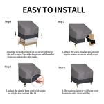 Easy-Going Outdoor Chair Cover Waterproof, Heavy Duty Patio Chair Cover, Windproof Outdoor Furniture Cover with Air Vent (2 Pack-33.5Wx31.5Dx36H inch, Gray/Dark Gray)