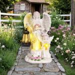 KPFCJSDJ Angel Solar Lights Outdoor Garden, Angel Garden Statues Outdoor - Angel Statue for Patio, Lawn Or Garden Decor