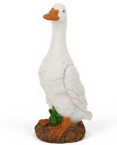 AshyAtom White Duck Statue Outdoor Decor,9.8''(H) Realistic Standing Duck Garden Sculptures for Yard Lawn,Resin Animal Figurines Home Porch Patio Art Decorations