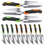 Patioer Garden Shovel Hand Trowel Cast-Aluminum Heavy Duty Mini Shovel Garden Tools Soft TPR Non-Slip Handle Potting Tools for Planting, Transplanting, Weeding, Digging Soil (12 Pack)