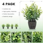 FAVOWREATH 4 Pack Fake Plants Ceramic Mini Artificial Greenery Potted Plants for Home, Office, Room, Farmhouse, Indoor Table, Bathroom Decor