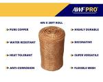 AWF PRO 4" x 20' Copper Mesh for Pest, Mice and Rodent Control, Pack of 3 – Rust and Bacteria Resistant, Perfect for Homes, Gardens and Decor