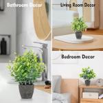 FAVOWREATH 4 Pack Fake Plants Ceramic Mini Artificial Greenery Potted Plants for Home, Office, Room, Farmhouse, Indoor Table, Bathroom Decor