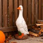 AshyAtom White Duck Statue Outdoor Decor,9.8''(H) Realistic Standing Duck Garden Sculptures for Yard Lawn,Resin Animal Figurines Home Porch Patio Art Decorations