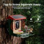 Smart Bird Feeder with Camera Solar Powered, 2K HD Video, AI Bird Species Identification, Instant Arrival Alerts, Weatherproof Design for Effortless Birdwatching, Best Gift for BirdLovers, Red