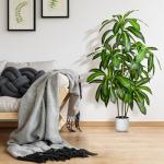 5FT Artificial Dracaena Tree – 6-Head Design, Full Lush Leaves, Realistic Faux Indoor Floor Plant for Home & Office Decor, Tall Artificial Plant for Living Room, Bedroom, Apartment,