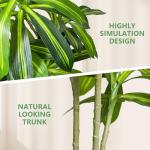 5FT Artificial Dracaena Tree – 6-Head Design, Full Lush Leaves, Realistic Faux Indoor Floor Plant for Home & Office Decor, Tall Artificial Plant for Living Room, Bedroom, Apartment,