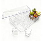 QCSMBFL 24 pcs Mini Clear Plastic Planter with Box, 2.8cm/1.1in with Drainage Hole & Bottom Support. Mini Succulent Nursery Pots for Roots Viewing, Home Potting, DIY, Office/Window Sill Decor