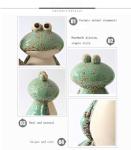 KSZNZB Frog Garden Decor Set of 3,Funny Cute Ceramic Frog Garden Statues Yard Decoration Outdoor Holiday Decorations,Ideal Ornament for Outside Pond Pool Patio Front Porch Backyard (Green)