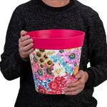 Hum Flowerpots, 10 inch Set of 3, Various Patterns Colors and Sizes, Indoor/Outdoor Plastic Plant Pots (Multi Floral)