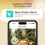 Bird Feeder with Camera,AI Identify Birds Species,Solar Powered,Auto Record Videos in Backyard,Instant Notifications,Ideal Gift for Family and Bird Lovers (Orange)