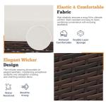 Shintenchi 3 Pieces Patio Furniture Set 3 Pieces PE Rattan Wicker Chairs with Table Outdoor Furniture for Backyard/Garden/Poolside/Outdoor Restaurant Brown Rattan with White Cushion