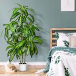 5FT Artificial Dracaena Tree – 6-Head Design, Full Lush Leaves, Realistic Faux Indoor Floor Plant for Home & Office Decor, Tall Artificial Plant for Living Room, Bedroom, Apartment,