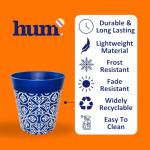 Hum Flowerpots, 10 inch Set of 3, Various Patterns Colors and Sizes, Indoor/Outdoor Plastic Plant Pots (Multi Floral)
