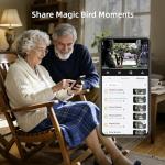 Bird Feeder with Camera,AI Identify Birds Species,Solar Powered,Auto Record Videos in Backyard,Instant Notifications,Ideal Gift for Family and Bird Lovers (Orange)