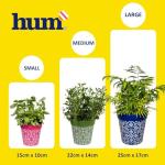 Hum Flowerpots, 10 inch Set of 3, Various Patterns Colors and Sizes, Indoor/Outdoor Plastic Plant Pots (Multi Floral)