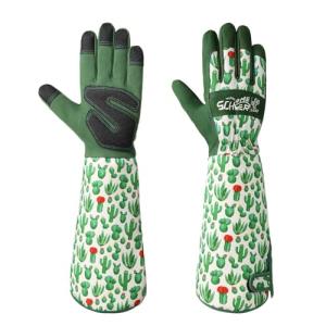 Schwer Gardening Gloves for Women, Rose Pruning Gloves with Forearm Protection, Breathable and Comfortable Thorn Proof Garden Glove with Touch Screen for Yard & Outdoor Work (Large 1 pair)