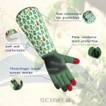 Schwer Gardening Gloves for Women, Rose Pruning Gloves with Forearm Protection, Breathable and Comfortable Thorn Proof Garden Glove with Touch Screen for Yard & Outdoor Work (Large 1 pair)