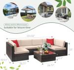 Devoko 7-Piece Outdoor Wicker Sofa Set