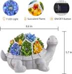 Solar Turtle Garden Statuette with Lights
