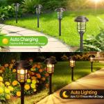 LETMY Solar Pathway Lights Outdoor, 8 Pack Bright Solar Lights Outdoor, IP65 Waterproof Auto On/Off Solar Garden Lights Solar Powered Landscape Lighting for Yard Patio Walkway Driveway
