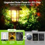 LETMY Solar Pathway Lights Outdoor, 8 Pack Bright Solar Lights Outdoor, IP65 Waterproof Auto On/Off Solar Garden Lights Solar Powered Landscape Lighting for Yard Patio Walkway Driveway