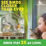 Gray Bunny Window Bird Feeder with Suction Cups