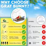 Gray Bunny Window Bird Feeder with Suction Cups