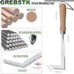 Stainless Steel Crack Weeder with Beech Handle