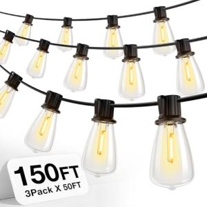 150FT Addlon Outdoor String Lights with LED Bulbs