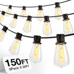 150FT Addlon Outdoor String Lights with LED Bulbs