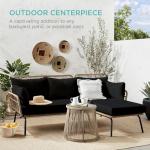 Outdoor Rope Woven L-Shaped Patio Sofa Set