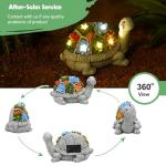 Turtle Solar Garden Statue with Succulent and Lights