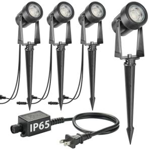 Outdoor Landscape Spotlights Kit for Gardens (4 Pack)