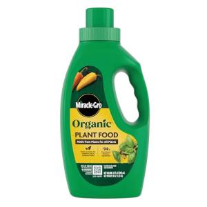 Miracle-Gro Organic Plant Food, Made from Plants for All Plants, Use with Indoor or Outdoor Container Plants and In-Ground Gardens, OMRI Listed, 32 oz.