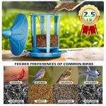 Birdream Bird Feeders for Outdoors, Classic Castle Design Fun Assembly Hanging Bird Feeder, Attracting Wild Birds Cardinals Goldfinches Chickadees Finches Sparrows - Blue