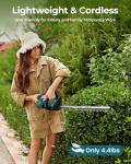 20'' Hedge Trimmer Cordless with Battery, Electric Handheld Bush Clipper with 2 Pack Rechargeable Batteries, 3000RPM 180° Rotatable Head, 2/3'' Blade Gap