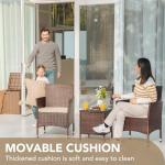 3-Piece Rattan Patio Furniture Set – Brown/Beige