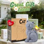 Solar Cat Garden Statue with Butterfly Decoration