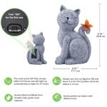 Solar Cat Garden Statue with Butterfly Decoration