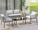 4-Piece All-Weather Rattan Patio Bistro Set