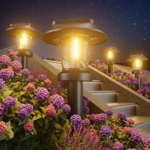 8-Pack Solar Pathway Lights for Outdoors