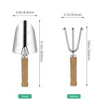 LeMotech Garden Tool Set, 2Pcs Gardening Hand Tools, Stainless Steel Trowel and Cultivator with Handle, Outdoor Gardening Kit for Women Men