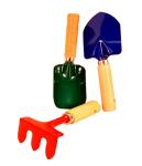 G & F 10012 JustForKids Kids Garden Tools Set with Tote hand rake shovel trowel,Assorted