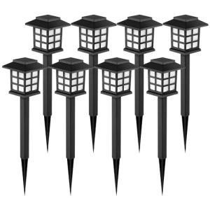 GIGALUMI 8-Pack Waterproof Solar Outdoor Lights
