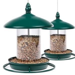 Pack of 2 Bird Feeder for Outdoor Hanging. Green